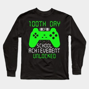 Video Gamer Student 100th Day Teacher 100 Days of School Long Sleeve T-Shirt